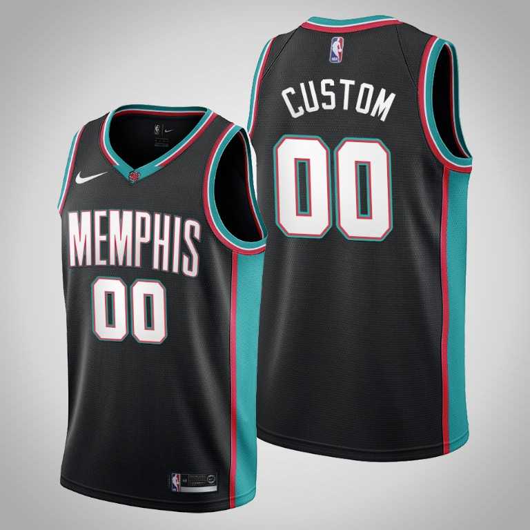 Men & Youth Customized Memphis Grizzlies #00 Black 20th Season Throwbacks Jersey->customized nba jersey->Custom Jersey
